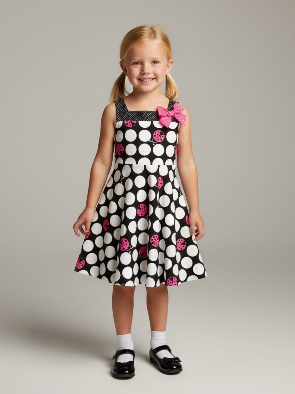 VINTAGE RARE, TOO! Girl's Ladybug Polka Dot Dress